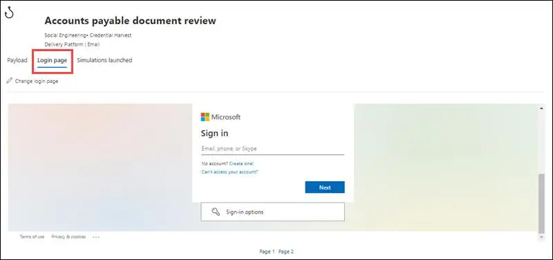 Sahte giriş sayfası